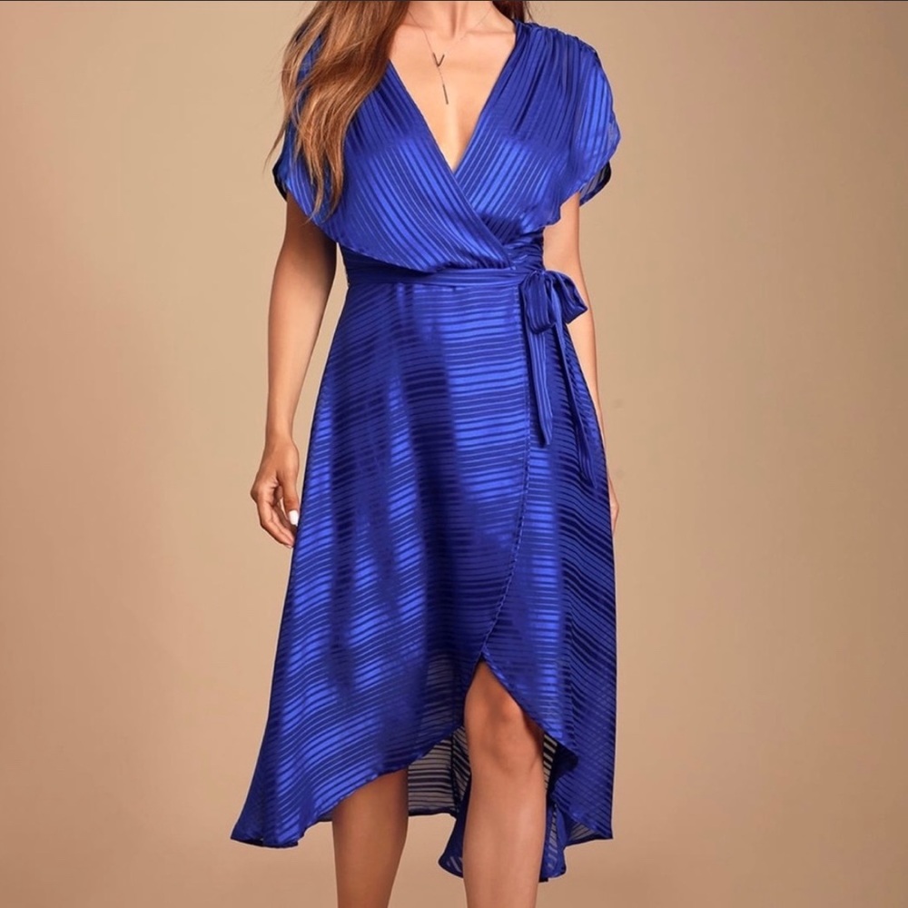 Lulus Colbalt Blue Wrap Dress